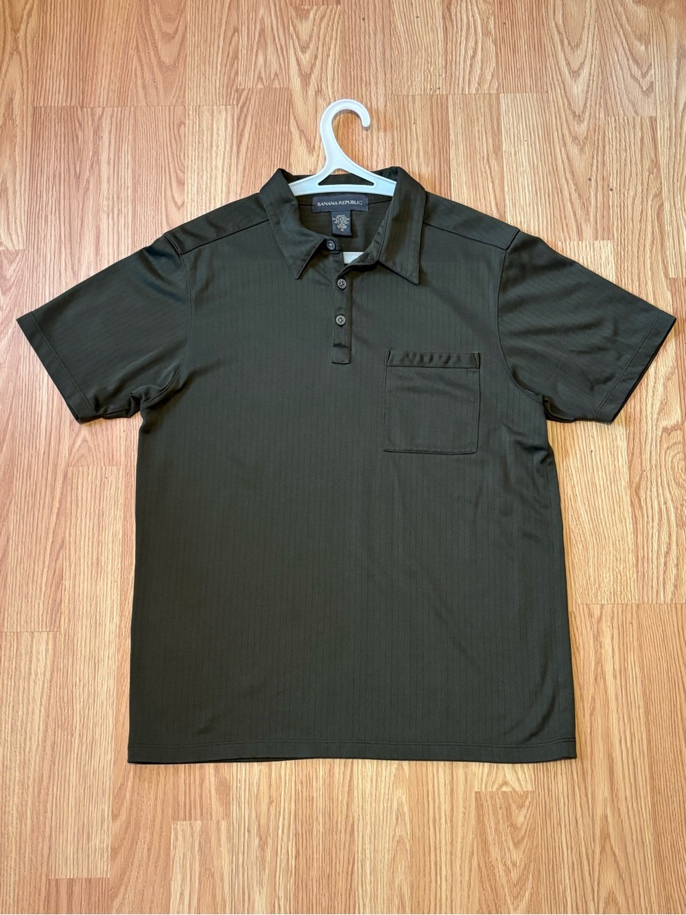 Banana Republic Men’s Dark Olive Green Polo with Chest Pocket